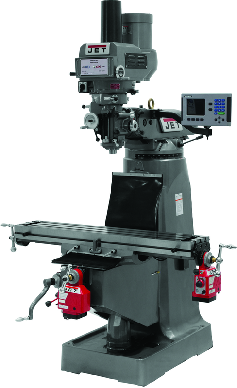 JTM-4VS Mill With 3-Axis ACU-RITE 200S DRO (Quill) With X and Y-Axis Powerfeeds and Power Draw Bar - USA Tool & Supply