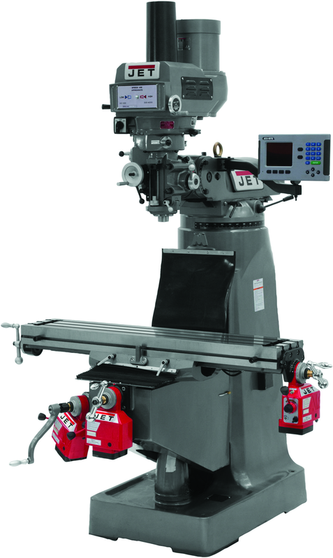 JTM-4VS Mill With 3-Axis ACU-RITE 200S DRO (Quill), X, Y and Z-Axis Powerfeeds With Power Drawbar - USA Tool & Supply