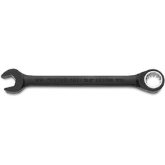 Proto Black Chrome Combination Non-Reversible Ratcheting Wrench 9/16″ - Spline - USA Tool & Supply