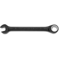Proto Black Chrome Combination Non-Reversible Ratcheting Wrench 5/8″ - Spline - USA Tool & Supply