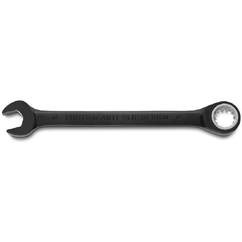 Proto Black Chrome Combination Non-Reversible Ratcheting Wrench 8 mm - Spline - USA Tool & Supply