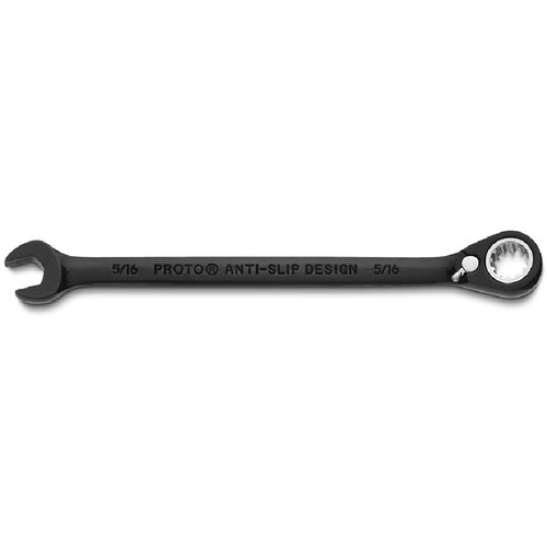 Proto Black Chrome Combination Reversible Ratcheting Wrench 5/16″ - Spline - USA Tool & Supply