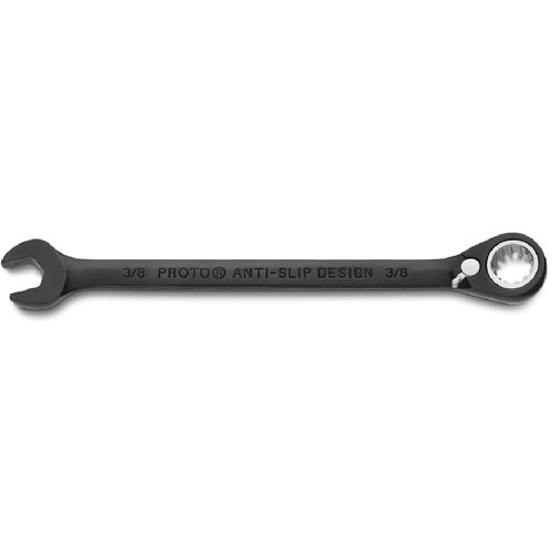 Proto Black Chrome Combination Reversible Ratcheting Wrench 3/8″ - Spline - USA Tool & Supply