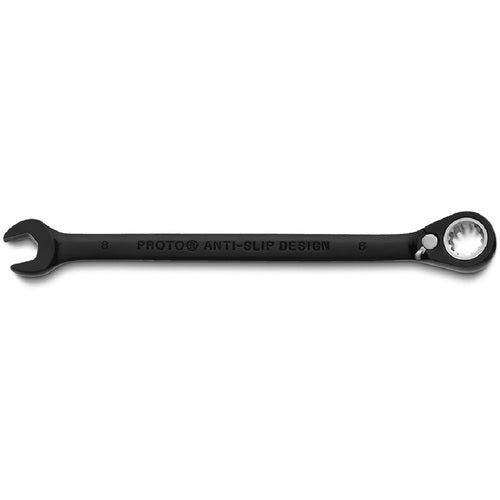 Proto Black Chrome Combination Reversible Ratcheting Wrench 8 mm - Spline - USA Tool & Supply