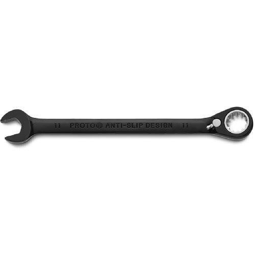 Proto Black Chrome Combination Reversible Ratcheting Wrench 11 mm - Spline - USA Tool & Supply