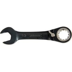 Proto Black Chrome Combination Stubby Reversible Ratcheting Wrench 14 mm - Spline - USA Tool & Supply
