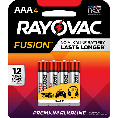 AAA Fusion Alkaline Batteries-4Pk - USA Tool & Supply