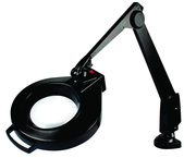 28" Arm 1.75X LED Mag Ben Bench Clamp, Floating Arm Circline - USA Tool & Supply