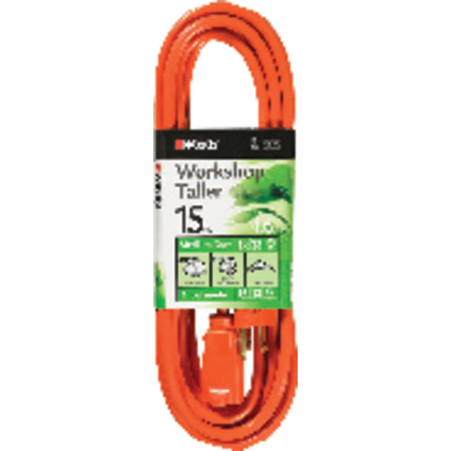 Extension Cord - 15' Medium Duty 1-Outlet (Outdoor Style) - USA Tool & Supply