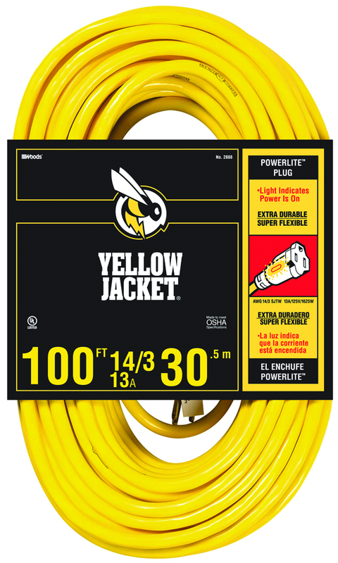 Extension Cord - 100' Heavy Duty 1-Outlet (Powerlite) - USA Tool & Supply