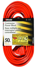 Extension Cord - 50' Extra HD 3-Outlet (Power Block) - USA Tool & Supply