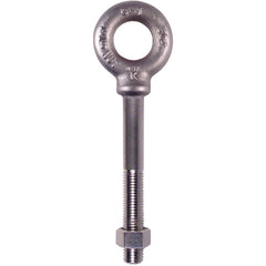304 Stainless Steel Plain Pattern Nut Eye Bolt - 1/4″-20 Thread Size, 1/2″ Eye Diameter - USA Tool & Supply