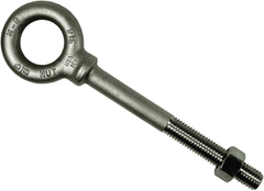 316 Stainless Steel Plain Pattern Nut Eye Bolt - 3/8-16 Thread; 3/4" Eye Dia. - USA Tool & Supply