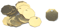 Tool Room Checks - 1-1/64" Octagon Brass - Pkg 100 - USA Tool & Supply