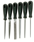 6 Pc. 4" Smooth Engineering File Set - Plastic Handles - USA Tool & Supply