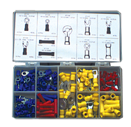 185 Piece - Electrical Terminal Assortment - USA Tool & Supply