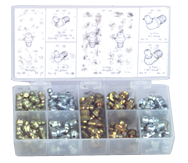 385 Pc. Grease Fitting Assortment - USA Tool & Supply