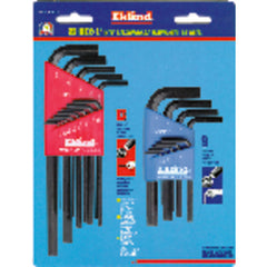 22 Pieces-0.050″-3/8″ & 1.5-10 mm Long & Short Arm Style - Hex Key Set - USA Tool & Supply