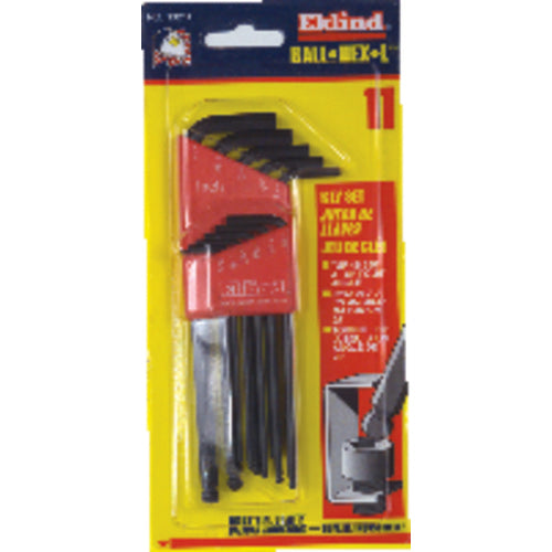 11 Pieces-0.050″-1/4″ Long Arm Style - Ball End Hex Key Set - USA Tool & Supply