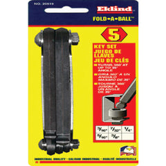 5 Pieces-3/16″-3/8″ Fold Up Style - Ball End Hex Key Set - USA Tool & Supply