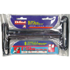 5 Pieces-2.5 mm-6 mm T-Handle Style-9″ Arm-Hex Key Set with Plain Grip - USA Tool & Supply