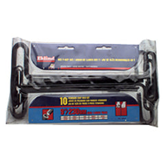 10 Pieces-3/32″-3/8″ T-Handle Style-9″ Arm-Hex Key Set with Plain Grip - USA Tool & Supply