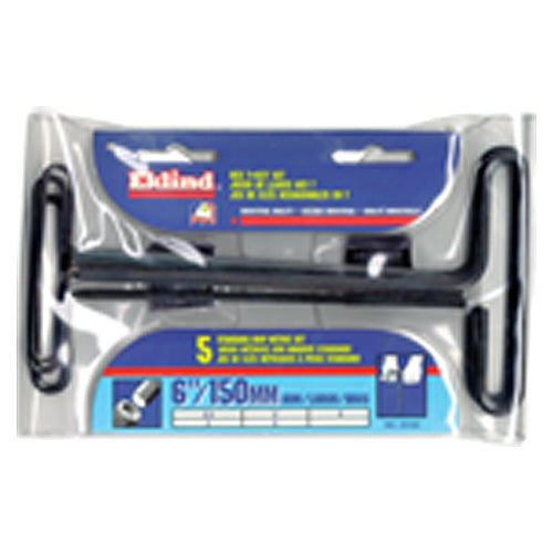 5 Pieces-2.5 mm-6 mm T-Handle Style-6″ Arm-Hex Key Set with Plain Grip - USA Tool & Supply