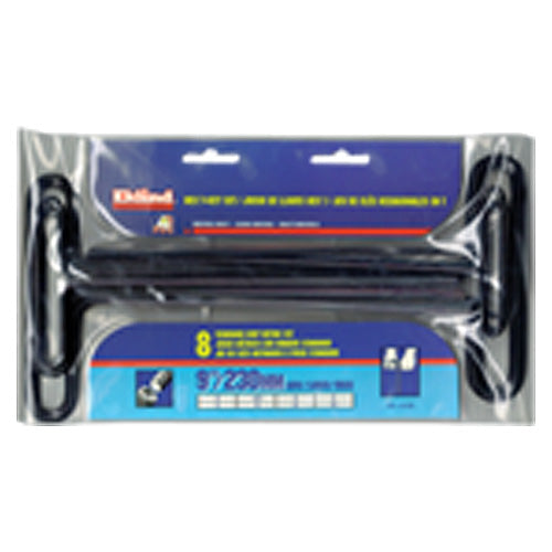 8 Pieces-2.0 mm-10 mm T-Handle Style-9″ Arm-Hex Key Set with Plain Grip - USA Tool & Supply