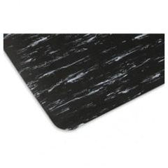 4' x 60' x 1/2" Thick Marble Pattern Mat - Black/White - USA Tool & Supply