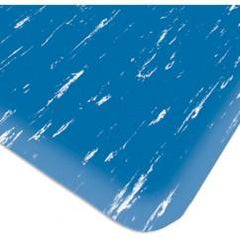 4' x 60' x 1/2" Thick Marble Pattern Mat - Blue - USA Tool & Supply