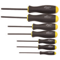 6 Pieces-1.5-5 mm Screwdriver Style - Ball End Hex Driver Set with Ergo Handles - USA Tool & Supply