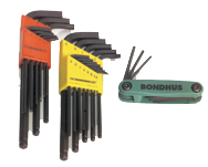 30 Piece - .050 - 3/8"; 1.5 - 10mm; & T6 - T25 Reg; Ball End; & Fold up Style - Hex Key & Torx Set - USA Tool & Supply