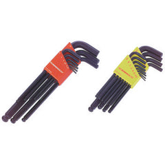9 Pieces-1.5 mm-10 mm Long Arm Style - Ball End Hex Key Set - USA Tool & Supply