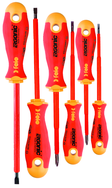 Bondhus Set of 6 Slotted & Phillips Tip Insulated Ergonic Screwdrivers. Impact-proof handle w/hanging hole. - USA Tool & Supply