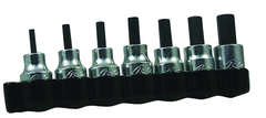 7 Piece - 1/8; 5/32;  3/16; 7/32; 1/4; 5/16 & 3/8" - 3/8" Square Drive - Hex Bit Set - USA Tool & Supply