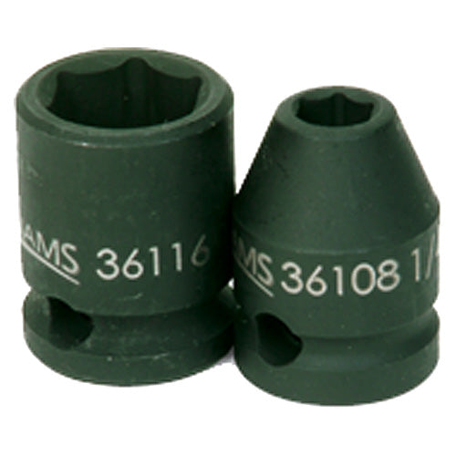 16 mm × 78.58 mm Overall Length-1/2″ Drive-6 Point - Metric Deep Impact Socket - USA Tool & Supply