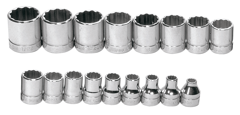 17 Piece - #9323200 - 6 to 22mm - 3/8" Drive - 12 Point - Metric Socket Set - USA Tool & Supply