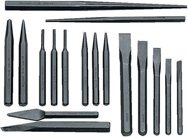 Snap-On/Williams 17 Piece Punch & Chisel Set -- #PC17; 1/8 to 1/2 Punches; 5/16 to 3/8 Chisels - USA Tool & Supply