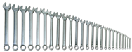 Snap-On/Williams Fractional Combination Wrench Set -- 26 Pieces; 12PT Chrome Plated - USA Tool & Supply