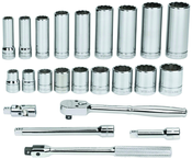 23 Piece - 3/8" Drive - 6 Point - Combination Kit - USA Tool & Supply