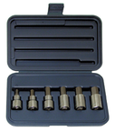 6 Piece - 6; 8; 10; 12; 14; 17mm - 1/2" Drive - Metric Hex Bit Set - USA Tool & Supply