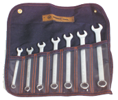 Wright Tool Fractional Combination Wrench Set -- 7 Pieces; 12PT Chrome Plated; Includes Sizes: 3/8; 7/16; 1/2; 9/16; 5/8; 11/16; 3/4"; Grip Feature - USA Tool & Supply