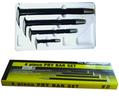 4 Piece - 6; 12; 16 & 20" - Solid Steel - Pry Bar Set - USA Tool & Supply