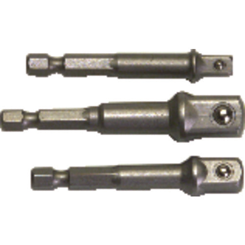 3 Piece - Magnetic Nut Driver Bit Set - For 1/4″, 3/8″, 1/2″ Sockets - USA Tool & Supply