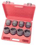 8 Piece - 3/4" Drive - Shallow Impact Socket Set - USA Tool & Supply