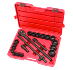 21 Piece - TEKTON - 3/4" Drive Impact Socket Set Forged and Hardened Chrome Vanadium Steel Construction; Corrosion-Resistant Black Phosphate Finish; 6 Point Impact Sockets; Non-Slip; Knurled Handle Grip; Opti-Drive Socket Design - USA Tool & Supply