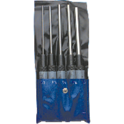 5 Pieces Long Drive Pin Punch Set - Model HMC–016; 1/8″ to 3/8″ Diameter - USA Tool & Supply