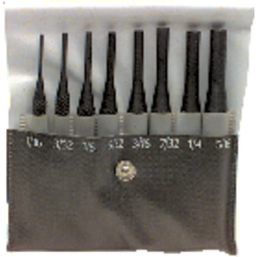 8 Pieces Regular Length Drive Pin Punch Set - Model HMC–022; 1/16″ to 5/16″ Diameter - USA Tool & Supply