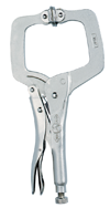 C-Clamp with Swivel Pads -- #11SP Plain Grip 3-3/4'' Capacity 11'' Long - USA Tool & Supply