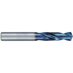 5/32″ Dia. × 4 mm Shank × 22 mm Flute Length × 55 mm OAL, Stub, 135°, Aqua Revo D, 2 Flute, External, Solid Carbide Drill - Exact Industrial Supply